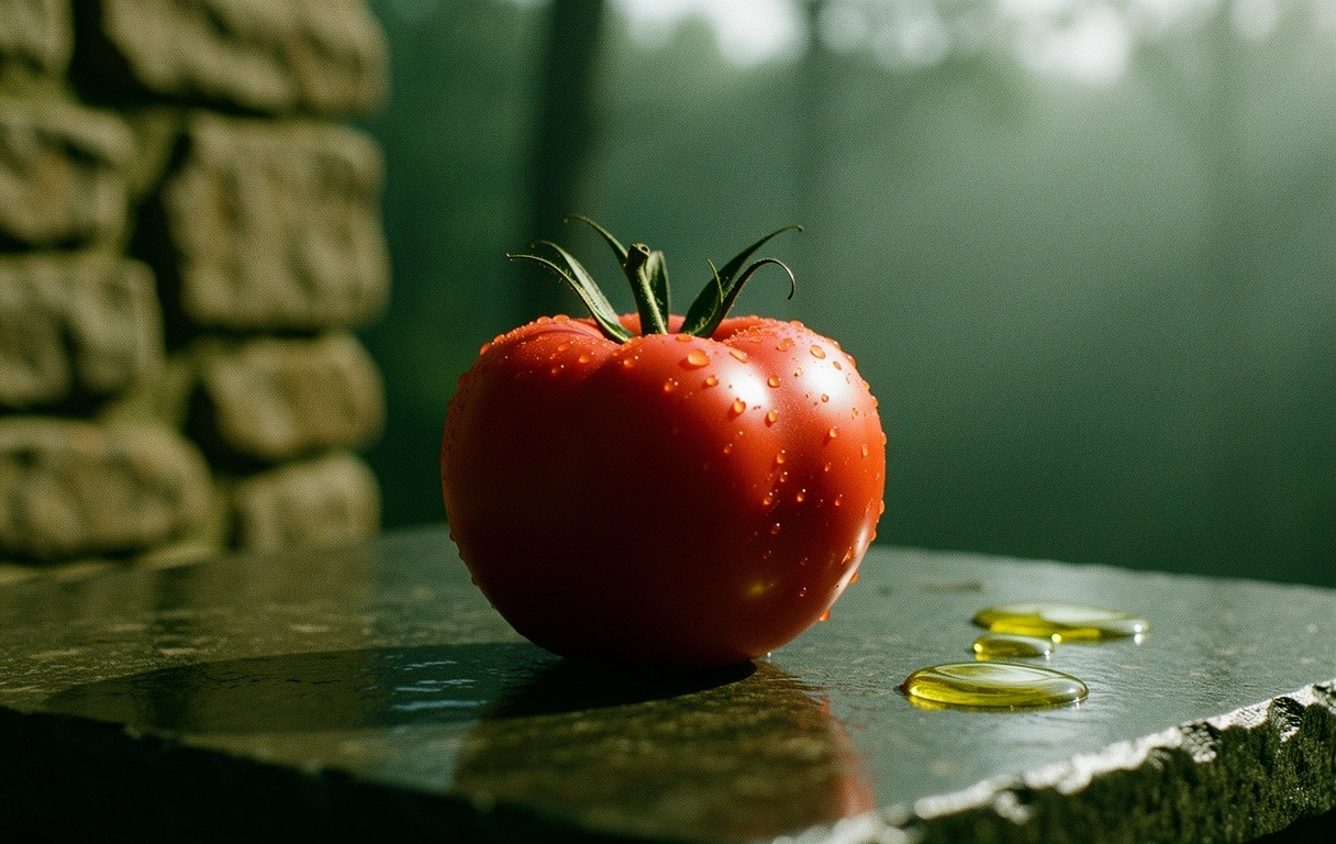 Heirloom tomato macro detail
